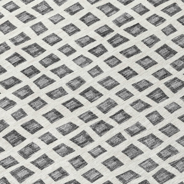 10' X 14' Gray Charcoal And Silver Geometric Washable Indoor Outdoor Area Rug