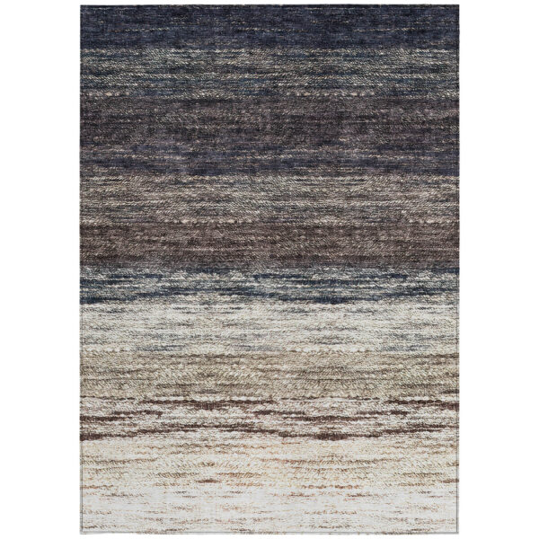 9' X 12' Beige Ivory And Brown Ombre Washable Indoor Outdoor Area Rug