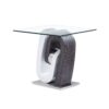 White And Dark Grey Ultra Modern Glass Top End Table
