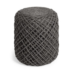 16" Gray Abstract Pouf Ottoman