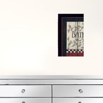 Set Of Three Hot Bath 18 Black Framed Print Wall Art