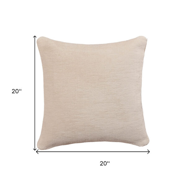 20" X 20" Ivory Chenille Zippered Pillow