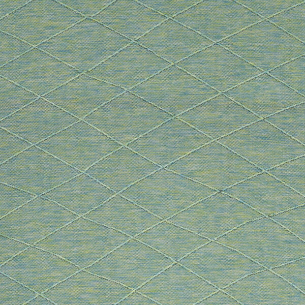 4' x 6' Blue Geometric Power Loom Non Skid Area Rug