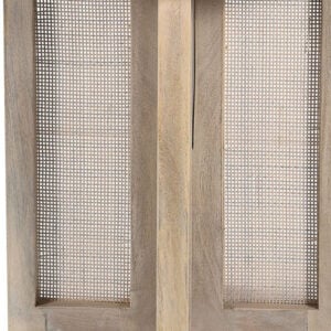 22" Natural Solid Wood And Rattan Round End Table
