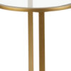 22" Brass And Clear Glass And Steel Round End Table