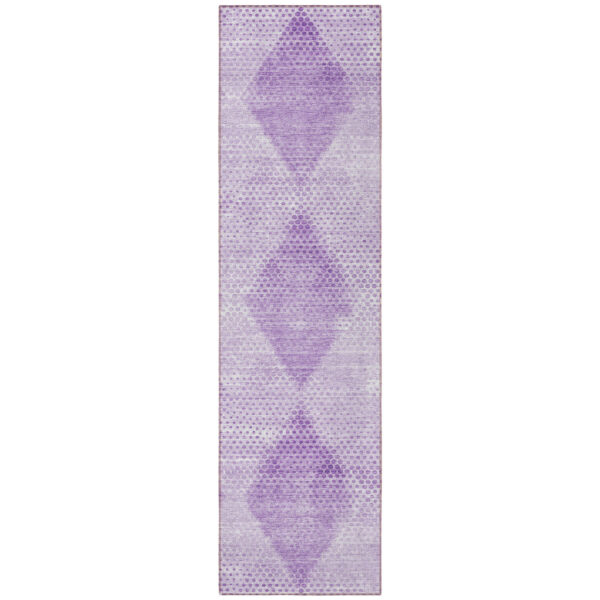 8' Runner Lavender Geometric Washable Non Skid Indoor Outdoor Runner Rug