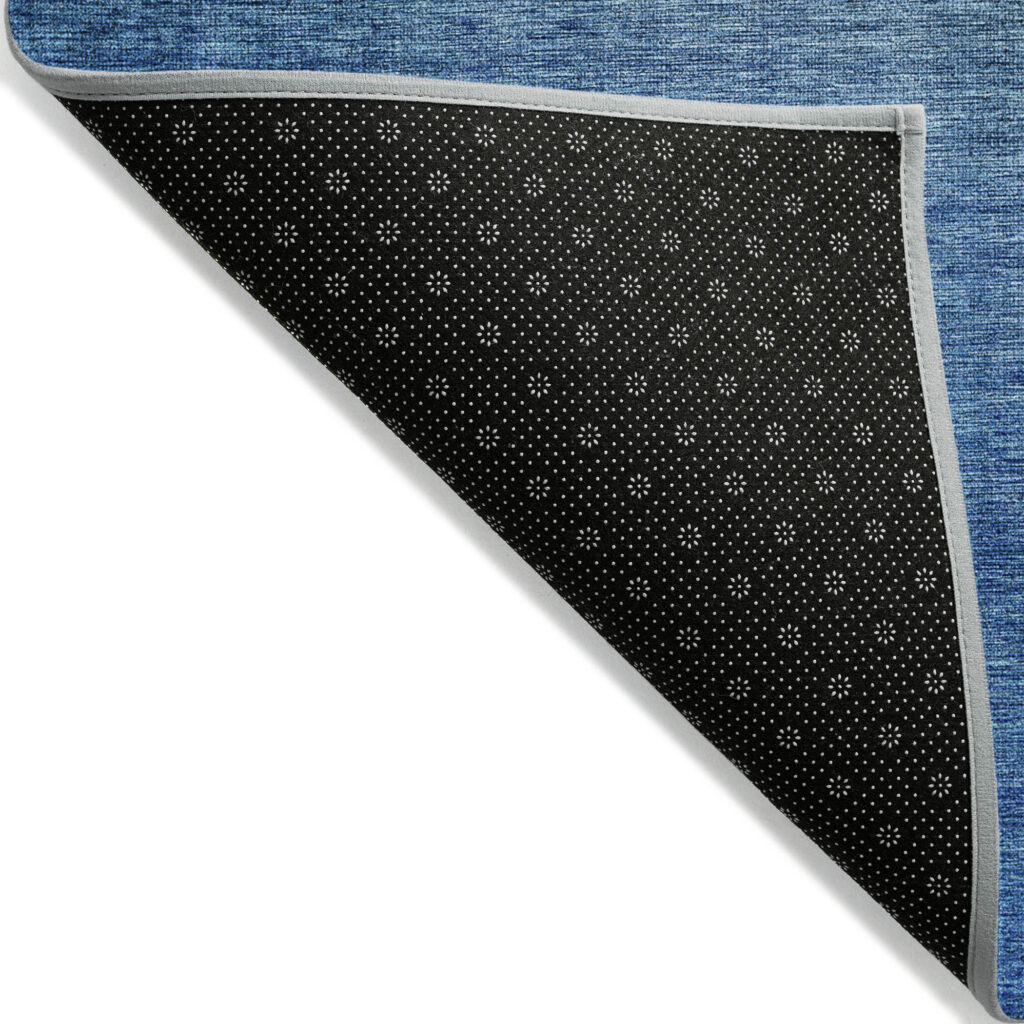 5' X 8' Olive Green Blue And Navy Blue Ombre Washable Indoor Outdoor Area Rug