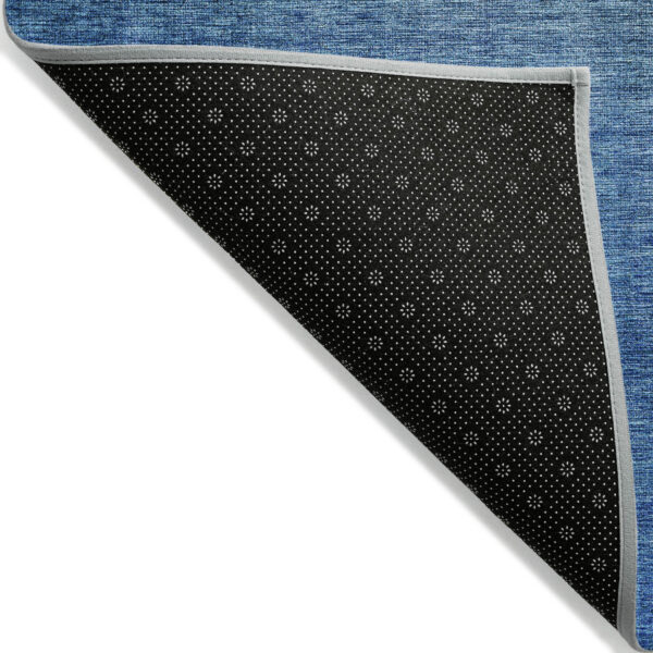 5' X 8' Olive Green Blue And Navy Blue Ombre Washable Indoor Outdoor Area Rug