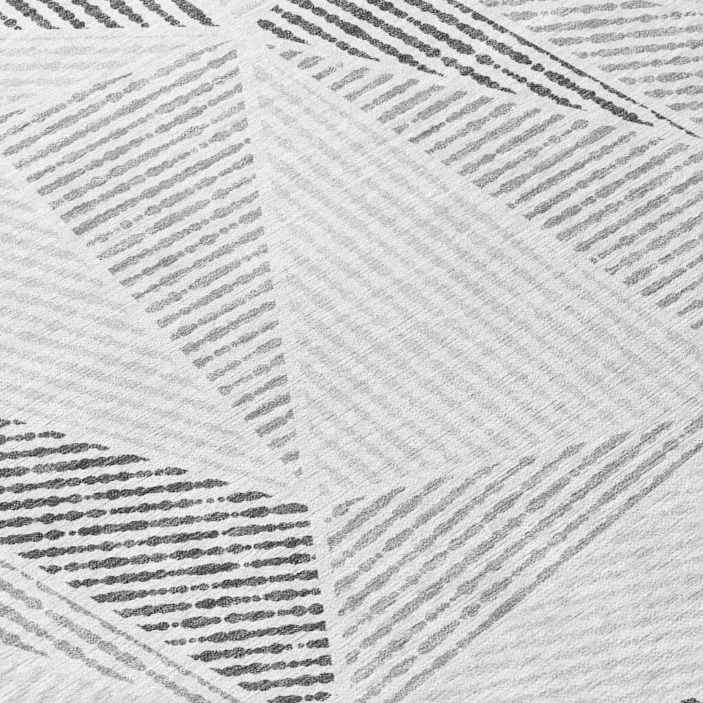 8' X 10' Gray Charcoal And Silver Geometric Washable Indoor Outdoor Area Rug