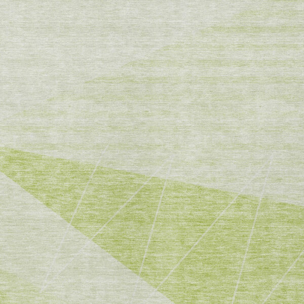 10' X 14' Green Mint Green And Ivory Geometric Washable Indoor Outdoor Area Rug