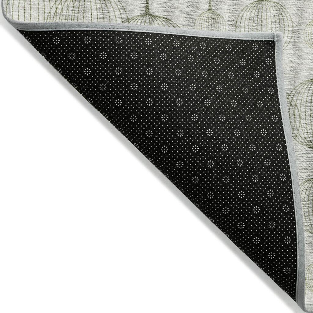 10' X 14' Green And Beige Geometric Washable Indoor Outdoor Area Rug