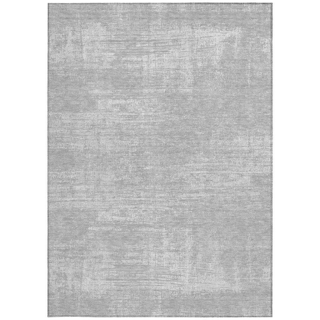 10' X 14' Silver And Gray Abstract Washable Indoor Outdoor Area Rug