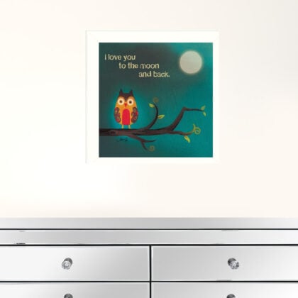 To The Moon I White Framed Print Wall Art