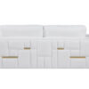White Top Grain Leather Five Person Seating Set