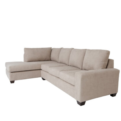 Tan Polyester Blend L Shaped Two Piece Sectional