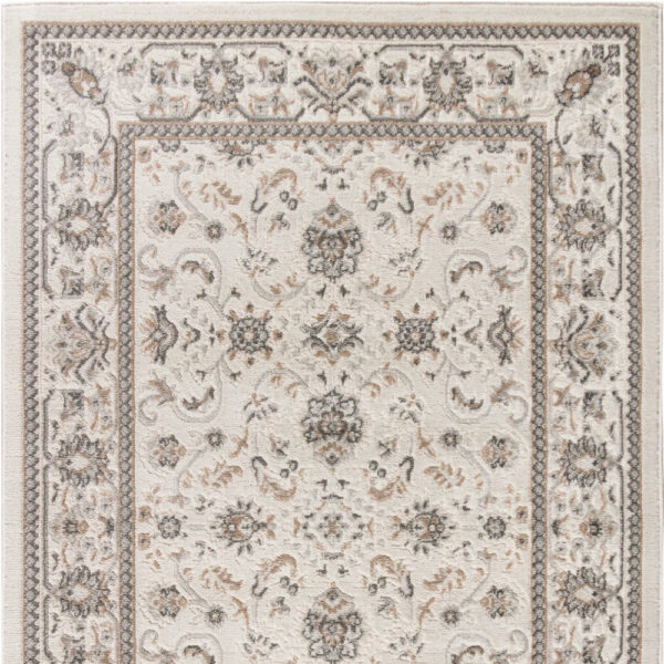 4' x 6' Cream Floral Distressed Area Rug