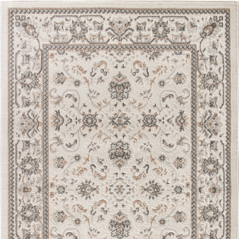 4' x 6' Cream Floral Distressed Area Rug