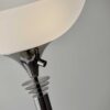 72" Black And White With White Glass Shade