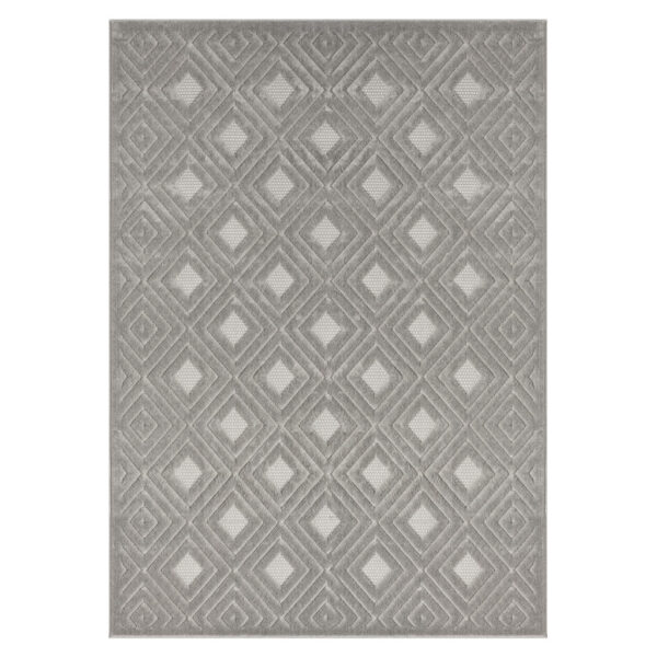 5' x 7' Gray Geometric Area Rug
