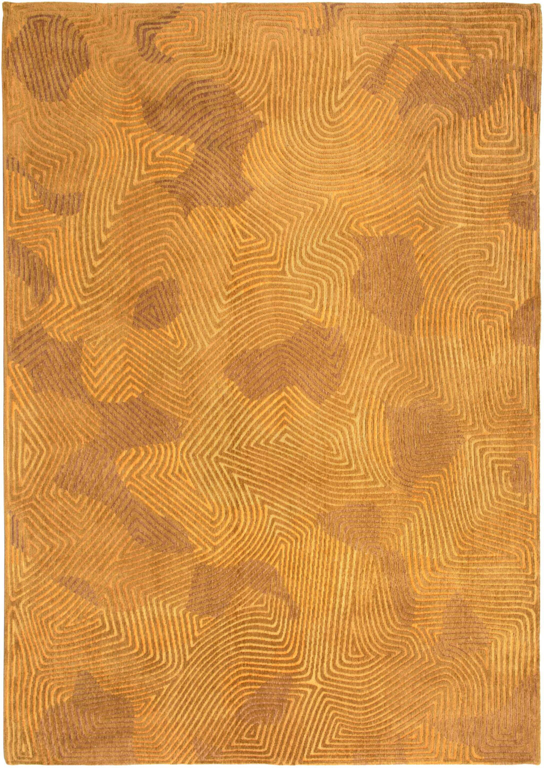 8' x 11' Yellow Abstract Non Skid Area Rug