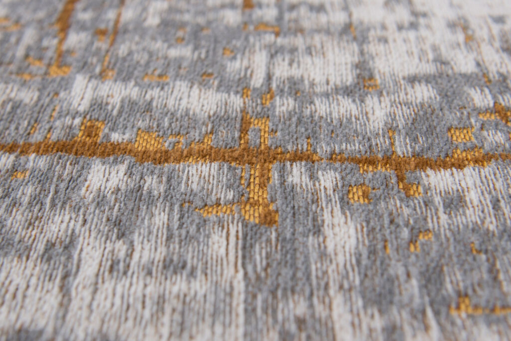 5' x 7' Gray and Gold Abstract Non Skid Area Rug