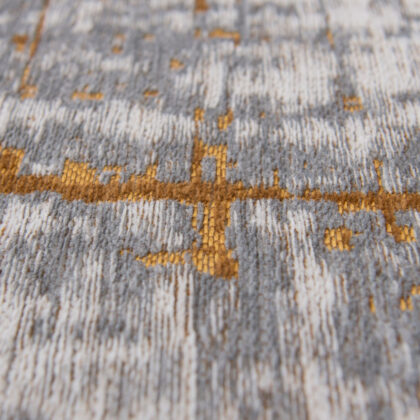 5' x 7' Gray and Gold Abstract Non Skid Area Rug