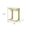 24" Chrome Glass Rectangular End Table