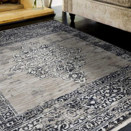 108 X 144 Sand Or  Charcoal Polypropylene Rug