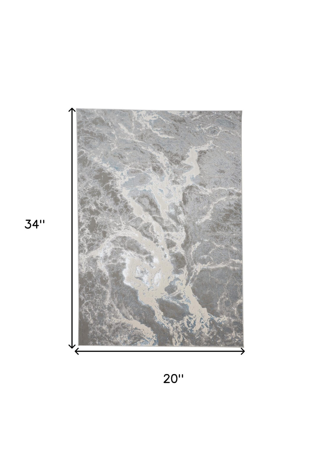 2' x 3' Gray and Ivory Abstract Power Loom Area Rug