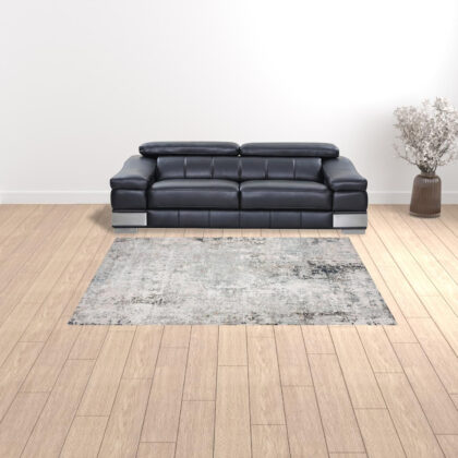 8' X 10' Gray Cream And Taupe Abstract Stain Resistant Area Rug