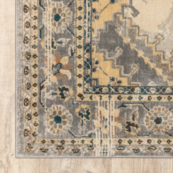 8’ X 10’ Gray And Beige Aztec Pattern Area Rug