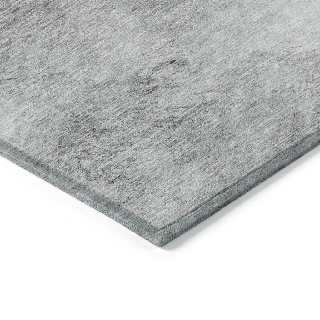 3' X 5' Silver Gray And Ivory Abstract Washable Indoor Outdoor Area Rug