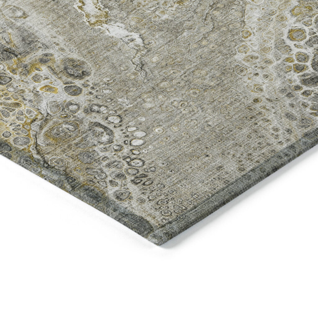 3' X 5' Taupe Brown And Beige Abstract Washable Indoor Outdoor Area Rug