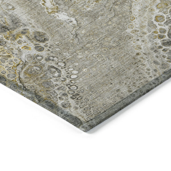 3' X 5' Taupe Brown And Beige Abstract Washable Indoor Outdoor Area Rug