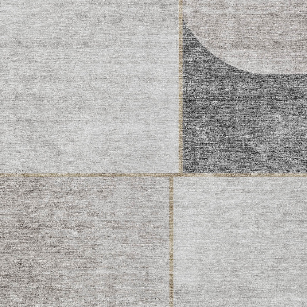 9' X 12' Taupe Beige And Gray Abstract Washable Indoor Outdoor Area Rug