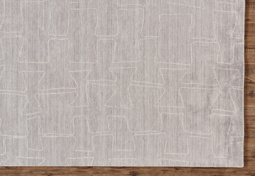 8' X 10' Gray Taupe And Ivory Abstract Hand Woven Area Rug