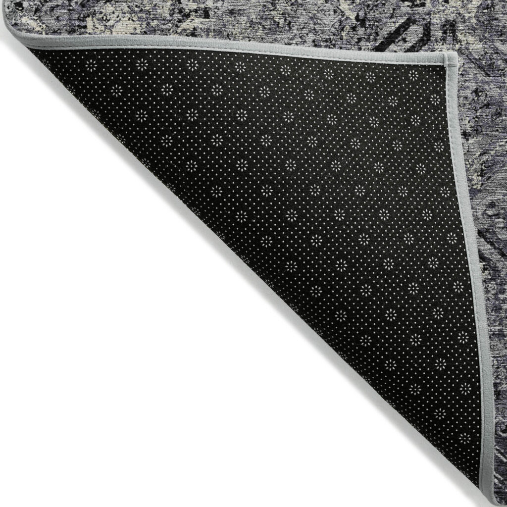 10' X 14' Black Gray And Silver Geometric Washable Indoor Outdoor Area Rug