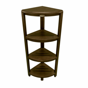 Dark Brown 38" Curvilinear Corner Four Tier Shower Shelf