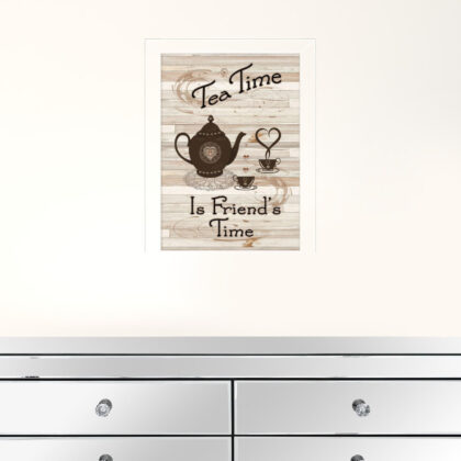 Tea Time 4 White Framed Print Wall Art