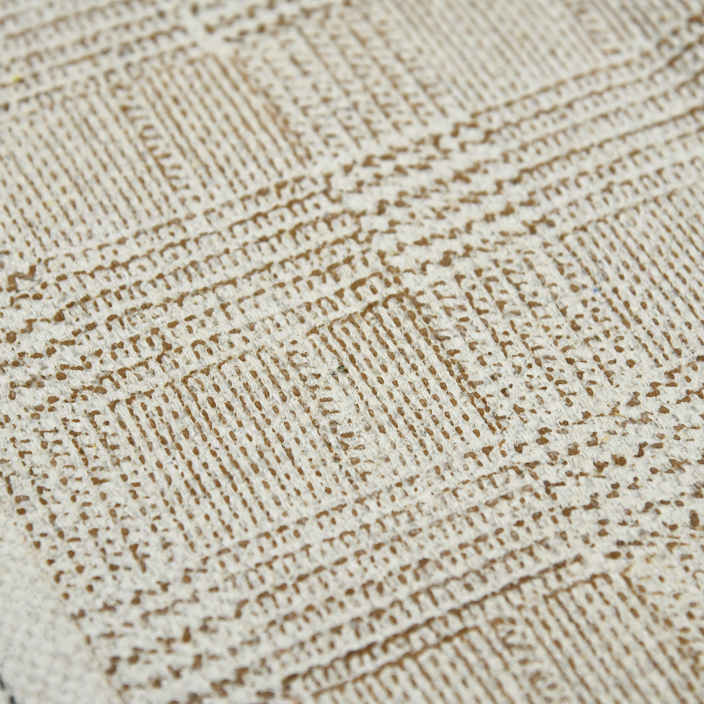 5' x 7' Brown Geometric Flatweave Handmade Distressed Area Rug With Fringe
