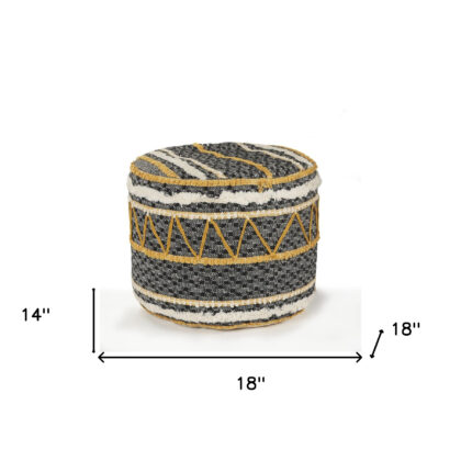 18" Black 100% Cotton Ottoman