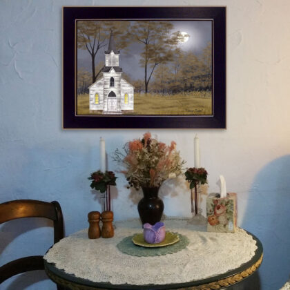 Evening Prayer Black Framed Print Wall Art