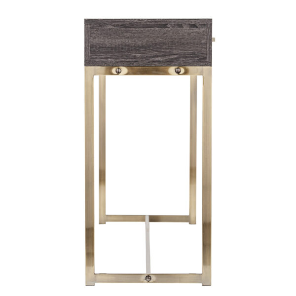 48" Gray and Gold Frame Console Table And Drawers