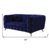 72" Blue And Silver Velvet Loveseat
