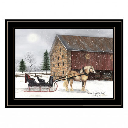 Dashing Through The Snow 2 Black Framed Print Wall Art