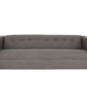 80" Charcoal Polyester And Dark Brown Sofa
