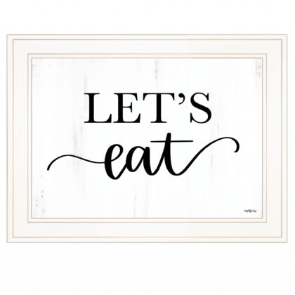Lets Eat 2 White Framed Print Wall Art