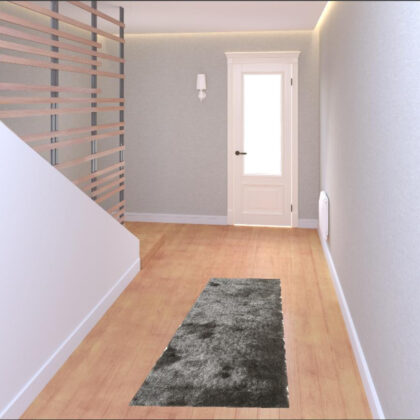 6' Charcoal Shag Hand Tufted Runner Rug