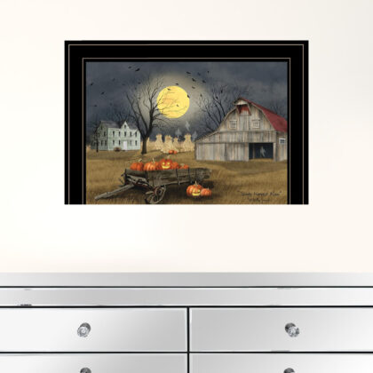 Spooky Harvest Moon 4 Black Framed Print Wall Art
