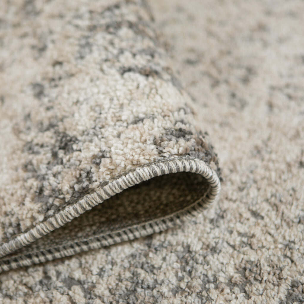 8' Gray and Beige Abstract Power Loom Runner Rug